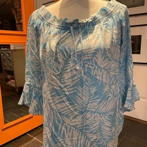 Escapada Living Turquoise & White blouse - Size S